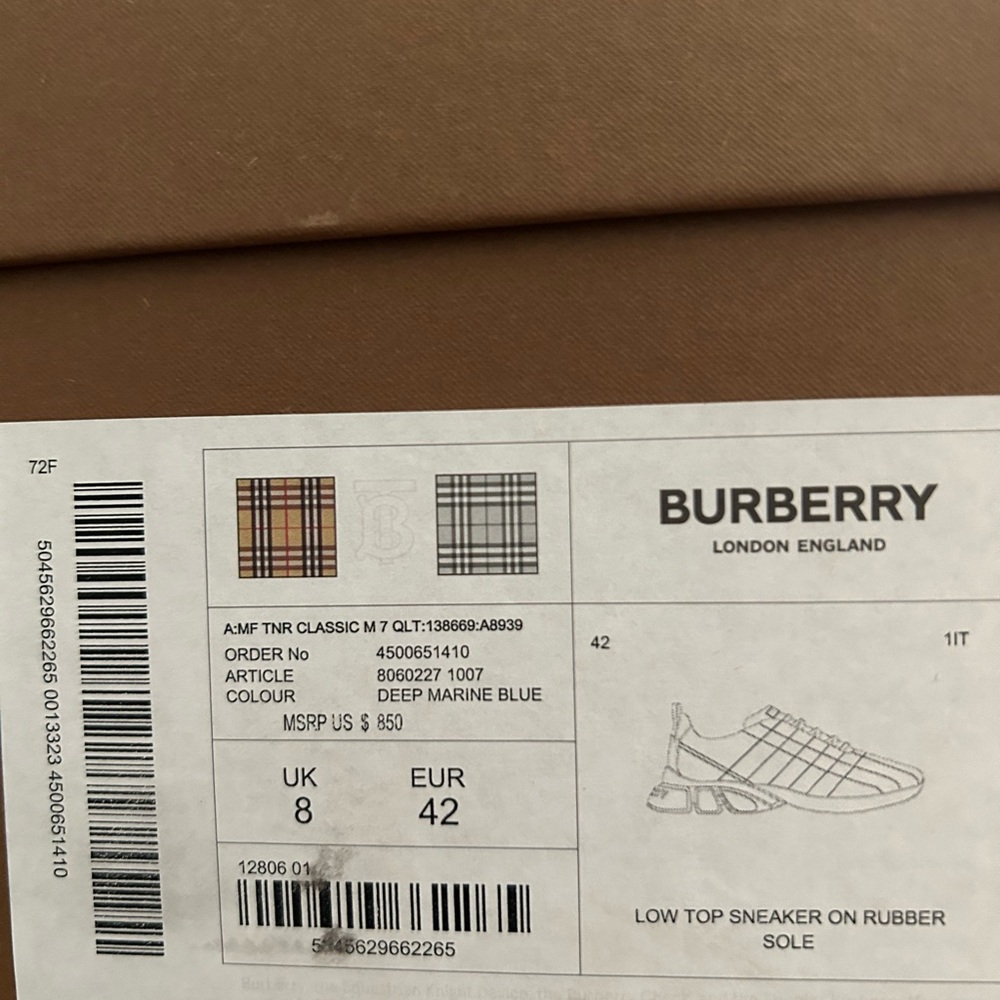 burberry leather classic quilted trainer - Picture 3 of 8